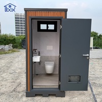 Unité de toilettes mobiles avec WC mural supérieur pour chantier, cabine de salle de bain modulaire pour installation de construction temporaire