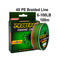Vente en gros usine – Ligne de pêche tressée japonaise PE 4 brins super résistante de haute qualité (6 à 100 lb), 4 x 100 m, 6 couleurs disponibles