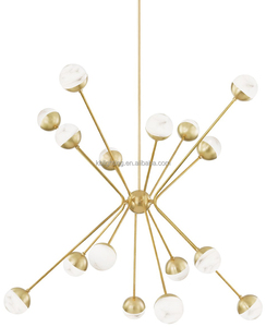 Lampes suspendues modernes finition dorée, design artistique pour chambre à coucher, boule <span class=keywords><strong>en</strong></span> <span class=keywords><strong>albâtre</strong></span>, lustre nordique - Product Image 1