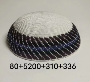 <span class=keywords><strong>DMC</strong></span> Kippa Aguja de ganchillo hecha a mano de punto, gorra de algodón 100%. Según pedido, bienvenido a personalizar 003 - Product Image 4