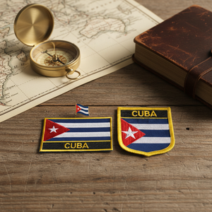 Parches Bordados de la Bandera Nacional de <span class=keywords><strong>CUBA</strong></span>, Insignia en Forma de Escudo y Pin Cuadrado, Juego de un Par para Decorar Mochilas, Brazaletes de Tela y Regalos - Product Image 6