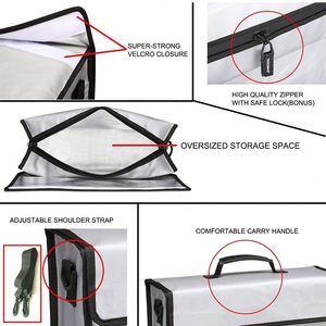 Silicone Fireproof and Waterproof File Money Holder Folder Shape <b>Document</b> <b>Bag</b> with Lock for Secure Storage - Product Image 6