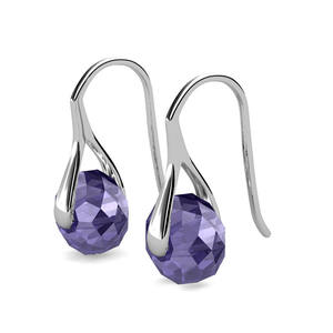 Boucles d'oreilles rondes classiques colorées <span class=keywords><strong>rose</strong></span> et bleu avec cristaux <span class=keywords><strong>Swarovski</strong></span>, boucles d'oreilles pendantes brillantes pour femmes, <span class=keywords><strong>bijoux</strong></span> pour femmes, fiançailles - Product Image 4
