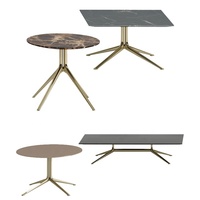 Pieds de table en acier inoxydable 304 de conception européenne moderne Tables en métal pour le café et le thé en pierre frittée
