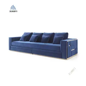 High end luxury sofa set metal frame Velvet modular sofa 3 2 1 segmented sofa