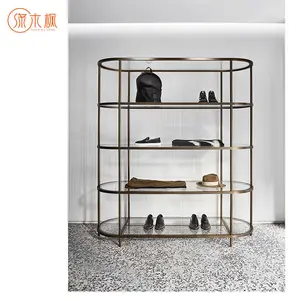 China Supplier 1 Stop Solution Glass Shoe Display Case Style Easy To Use Glass Display Stand