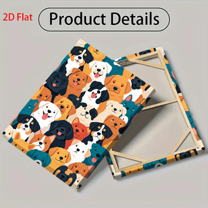 Penjualan laris Diytree merek lukisan dekoratif seni grafis tema hewan peliharaan potret anjing lucu warna-warni untuk ruang tamu anak-anak - Product Image 5