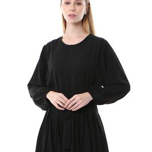 Robe noire à manches longues pour le bureau, printemps-été, 100% polyester - Product Image 3