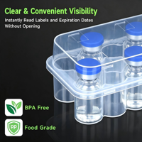 Boîtes en plastique transparent jetables de 3 ml à 20 ml (2 à 10 unités) pour le stockage de poudres lyophilisées et de vaccins, étuis pour peptides - Vente en gros