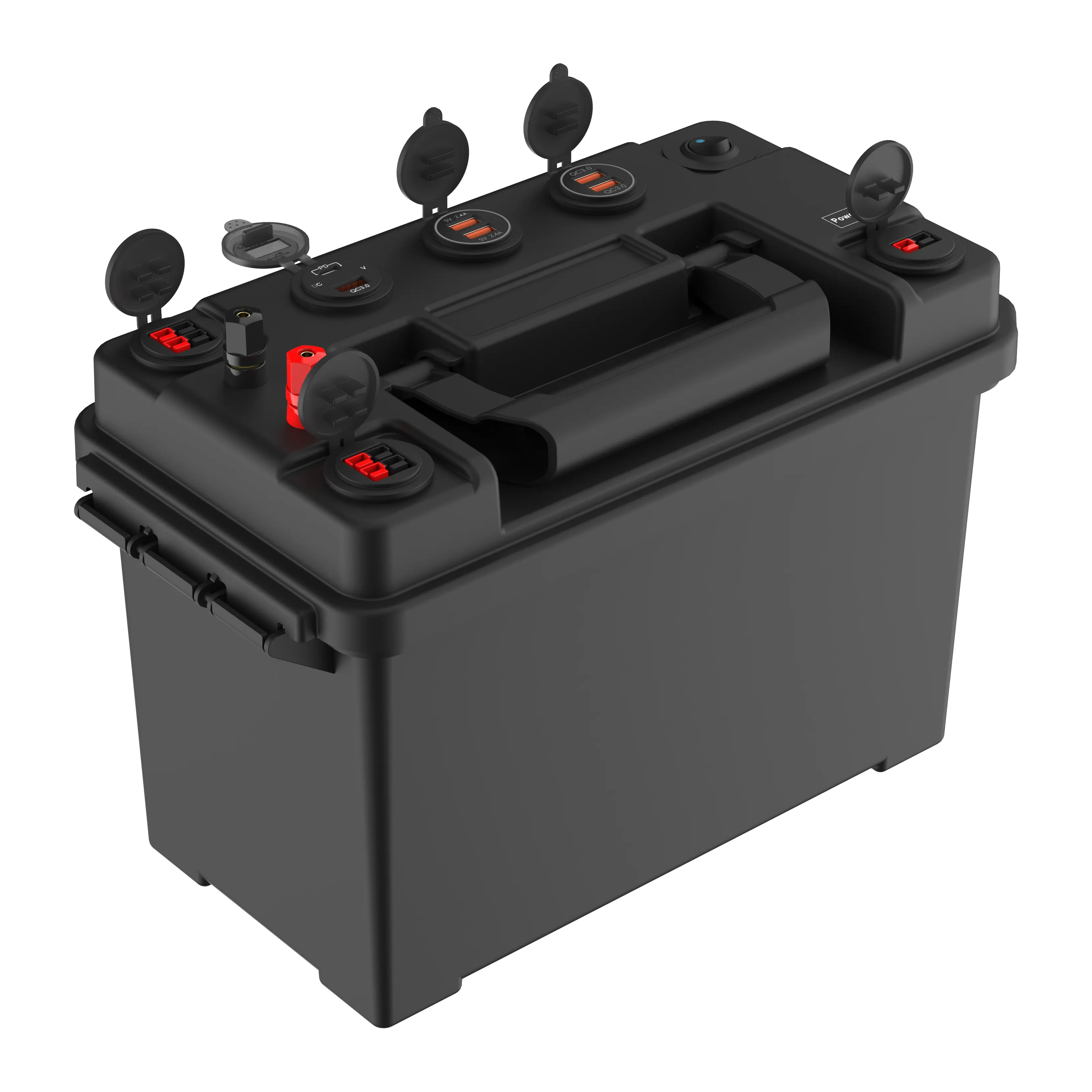 Plastic Battery Box Outdoor Fishing Battery Box Battery Hunting Box With Solar Charge Plug