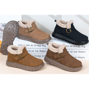 2025 hiver nouveau Style à la mode chaud anti-dérapant femmes bottes de neige doux en peluche coton et daim chaussures confortables pour dames - Product Image 2