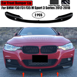 ลิ้นกันชนหน้ารถยนต์สำหรับ BMW F30 F31 F35 ซีรีส์ 3 ปี 2012-2018 รุ่น M Sport Splitter Diffuser Spoiler ลายคาร์บอนไฟเบอร์ สีดำเงา - Product Image 1