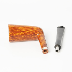 MUXIANG Briarwood Smoking Pipe Bent Type 3mm Vulcanized Rubber Mouthpiece Handmade Tobacco Pipe - Product Image 4