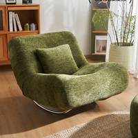 Fauteuil à bascule en tissu confortable pour la maison, ensemble de fauteuils de salon haut de gamme moderne, dernier modèle de fauteuil de détente vert design