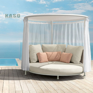 Cama de Día para Piscina, Impermeable, de Lujo, para <span class=keywords><strong>Hotel</strong></span>, Jardín, Playa, con Cortina, de Aluminio, para Exteriores, con Toldo - Product Image 1