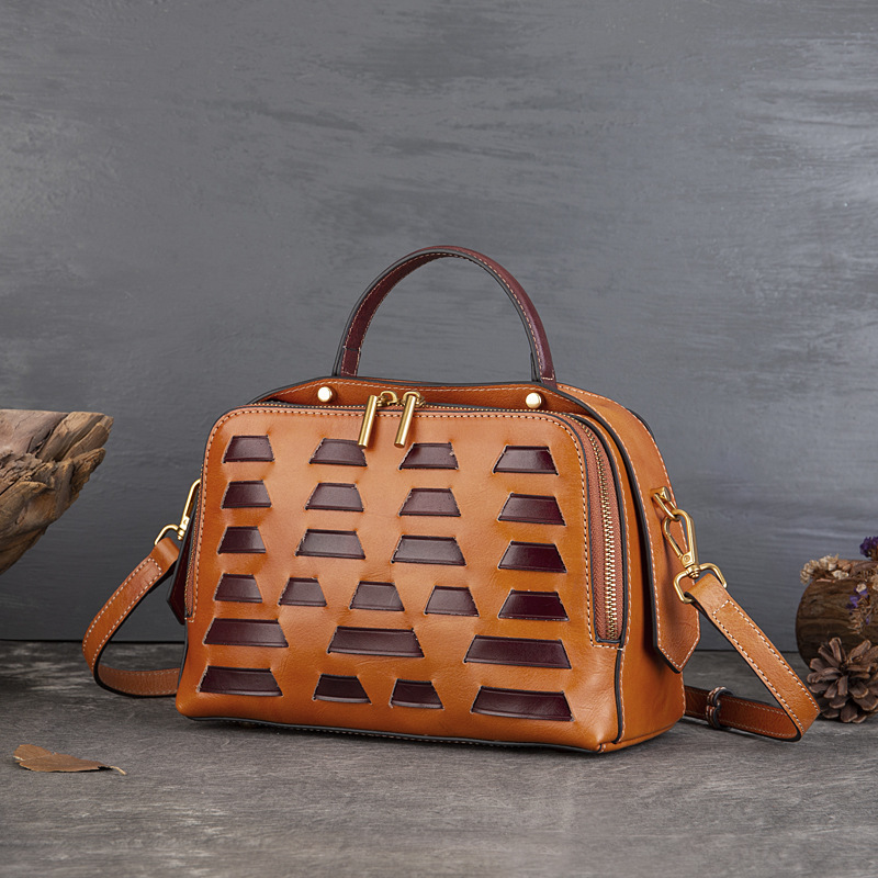 MKW4321 Vintage Genuine Leather Women’s Handbag – Casual Crossbody & Shoulder Purse