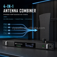 Combinateur d'antennes UHF R-IEM41 avec boîtier métallique, fentes de ventilation et interrupteur d'alimentation pour les équipes professionnelles de renforcement sonore