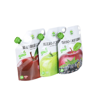 Pochette souple personnalisée de qualité alimentaire avec bec verseur 1L pour emballage de jus/purée liquide avec trou de suspension