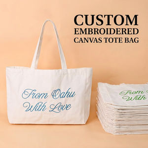 Bolsa de Tela de Algodón Moderna, Ecológica, Personalizada y Bordada, de Gran Capacidad, Resistente, Horizontal, para Compras o Trabajo - Product Image 1