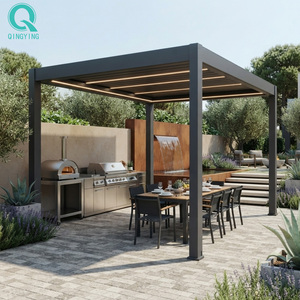 Pérgola <span class=keywords><strong>de</strong></span> Aluminio Bioclimática Motorizada, Resistente al Viento y a la Lluvia, con Control Automático, Construcción Robusta, <span class=keywords><strong>para</strong></span> Jardín - Product Image 1