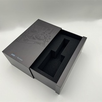 Boîte à vin personnalisée avec logo, emballage cadeau pour alcool, boîte tiroir pour vin, emballage pour bouteille de liqueur en verre avec logo doré, boîte tiroir