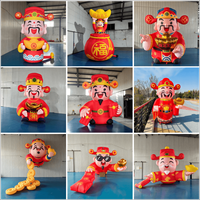 Mascotte gonflable publicitaire colorée en tissu Oxford, représentant le Dieu de la Richesse assis avec lingot, Cai Shen pour le Nouvel An Chinois