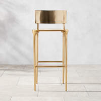 Tabouret de Bar de Luxe en Métal Doré Cadre en Acier Inoxydable Chaise de Bar Chaise Haute de Bistro pour Événement Chaises pour Événement de Mariage