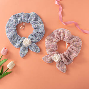 <strong>Graceful</strong> Autumn Winter <strong>Pet</strong> Flower Plaid Scarf Dog Cat Adjustable Bib - Product Image 3