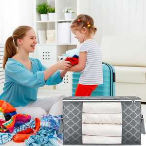 Extra <b>Large</b> Clothes <b>Storage</b> <b>Bags</b> Foldable Blanket <b>Storage</b> and Organization with Reinforced Handles & Zippers for Clothing - Product Image 4