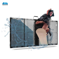 Affichage LED transparent en film pour intérieur et extérieur P3.91, écran vidéo mural transparent, écran LED transparent