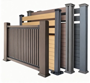 Ruihe Đương Đại hiện đại có thể điều chỉnh WPC Gỗ Ngoài Trời lan can an toàn không khung lan can tay vịn cầu thang boong 1 năm bảo hành - Product Image 5