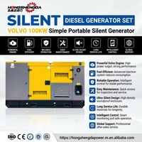 Groupe électrogène diesel silencieux Volvo 100 kW, insonorisé, refroidi par eau, triphasé, de secours, pour usage industriel