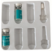 Plateau intérieur en plastique thermoformé sur mesure pour ampoules cosmétiques, plateau blister thermoformé sur mesure pour flacons de soins de la peau