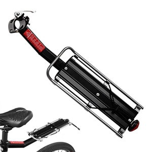 Portabultos Trasero de Montaje Rápido para Bicicleta, Soporte de Aleación para Sillín, Soporte para Bolsa de Equipaje, Opcional para Horquilla Delantera, Capacidad para 1 Bicicleta - Product Image 3