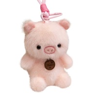 Porte-clés Figurine en Peluche Douce et Légère en Forme 3D de Panda Rouge, Éléphant, Lapin, Porpoise, Raton Laveur, Poupée Décorative pour Sac à Dos