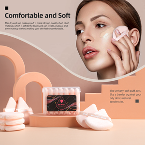 BS-MALL Juego de 7 Esponjas de Maquillaje Faciales, Esponjas de Maquillaje Suaves de Terciopelo, Esponjas Triangulares para Polvo, Esponjas Triangulares para Polvo Suelto con Logotipo Personalizado - Product Image 6