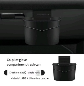 Poubelle de voiture en cuir à fixer sur la porte, organisateur de rangement pour sièges arrière, boîte de rangement hexagonale multifonctionnelle créative pour parapluies 3-6L - Product Image 3