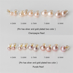 Bông Tai Ngọc Trai <span class=keywords><strong>S</strong></span>âm Banh Màu Tím Bạc Sterling 925 18K FUAMAY Trang <span class=keywords><strong>S</strong></span>ức Hoa Tai Ngọc Trai Nữ - Product Image 2