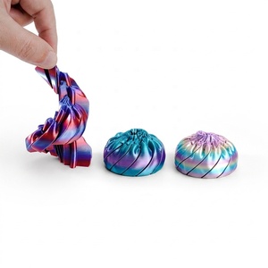 Feeron Juguete Sensorial Antiestrés de Plástico PLA Multicolor, Impreso en 3D, con Forma de Bollo Retorcido, para Aliviar el Estrés, 3.3x5.5cm - Product Image 1