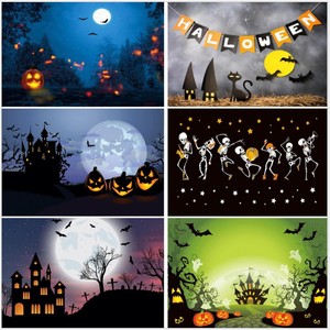 5x7ft Night Halloween Themed Photography <strong>Background</strong> for Birthday Party Decorations and Photo Booths - Product Image 3