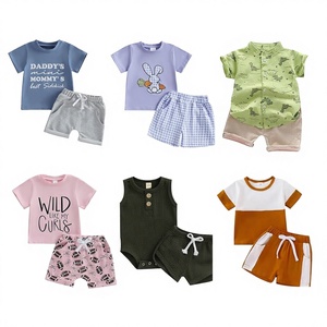 Vêtements d'été unisexes pour enfants en gros, 0-12 ans, lots mixtes de robes et ensembles en pur coton, sans marque, en provenance de Chine - Product Image 1