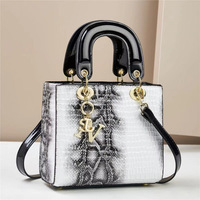 Sac fourre-tout structuré de luxe grande capacité, motif lézard, inspiré de la princesse Diana, avec doublure en PU, pour soirées