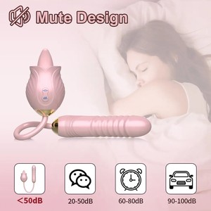 Stimulateur Clitoridien et Mamelonnaire, Appareil de Masturbation Féminine, Vibrateur Lèche-Langue Point G, Jouets Sexuels Rose avec Godemiché Pénétrant - Product Image 3