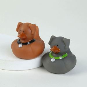 Wholesale Plastic Milk Tea Shop Little Yellow Duck Children's Bathroom <b>Bath</b> Toy Squeaky Squishy Customized Design Gift - Product Image 3