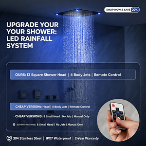 Smart Concealed Led <strong>Shower</strong> System Wall Mounted Chrome Concealed Bathtub <strong>Shower</strong> Mixer Faucets - Product Image 4