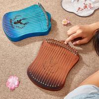 Finger-picked Stringed Instrument with 17 Notes. Easy to Learn for Beginners. a Small Harp Suitable for Young Musicians.