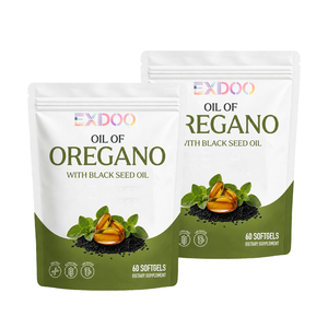 Capsule <span class=keywords><strong>di</strong></span> Olio <span class=keywords><strong>di</strong></span> Origano OEM con Olio <span class=keywords><strong>di</strong></span> Semi Neri, Formula 2 in 1, 6000mg Origano, 200mg Semi <span class=keywords><strong>di</strong></span> <span class=keywords><strong>Cumino</strong></span> <span class=keywords><strong>Nero</strong></span> per Supporto Immunitario - Product Image 1