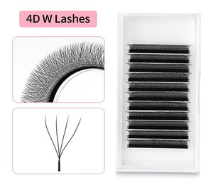 Extensions de <span class=keywords><strong>cils</strong></span> en forme de W en gros, <span class=keywords><strong>cils</strong></span> croisés <span class=keywords><strong>5D</strong></span> W Clover, plateaux de <span class=keywords><strong>cils</strong></span> à marque privée - Product Image 2
