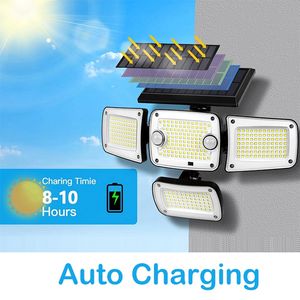 Mới nhất 342led bên ngoài năng lượng mặt trời ánh sáng 3 chế độ năng lượng mặt trời cảm biến chuyển động tường ánh sáng riêng biệt 5 mét cáp an ninh năng lượng mặt trời đèn ngoài trời - Product Image 2
