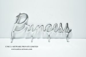 Modern Metal <b>Wall</b> <b>Hooks</b> Princess Word Design Decorative Hanging Rack for <b>Keys</b> Bags & Kids Room Organizer at Best Price - Product Image 2
